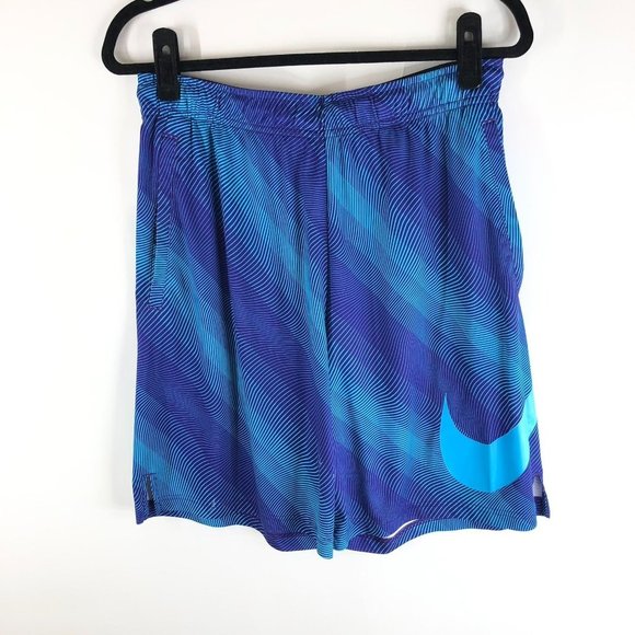 Nike Other - Nike Men's Blue DriFit Elastic Waist Logo Swoosh Activewear Shorts Size Large